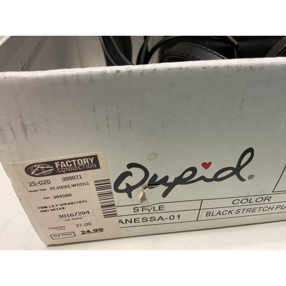 Qupid Anessa-01 Black Strappy Square Toe Stiletto Heel Sandals Womens Size 6 NEW - Picture 8 of 10
